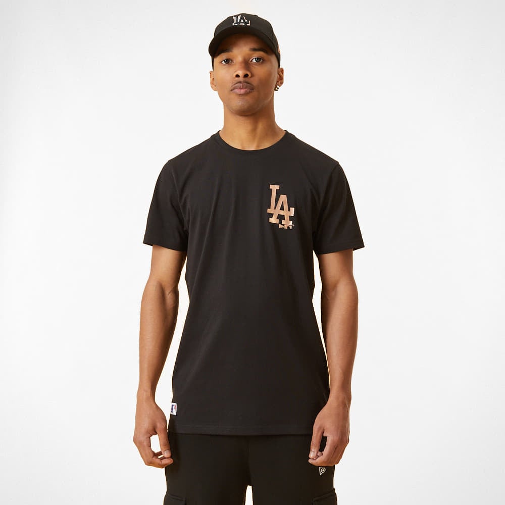 Marškinėliai New Era LA Dodgers Metallic Logo Black T-Shirt Black