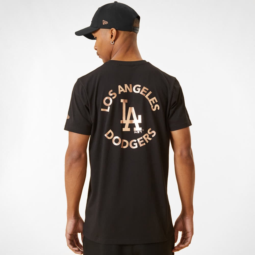 Marškinėliai New Era LA Dodgers Metallic Logo Black T-Shirt Black