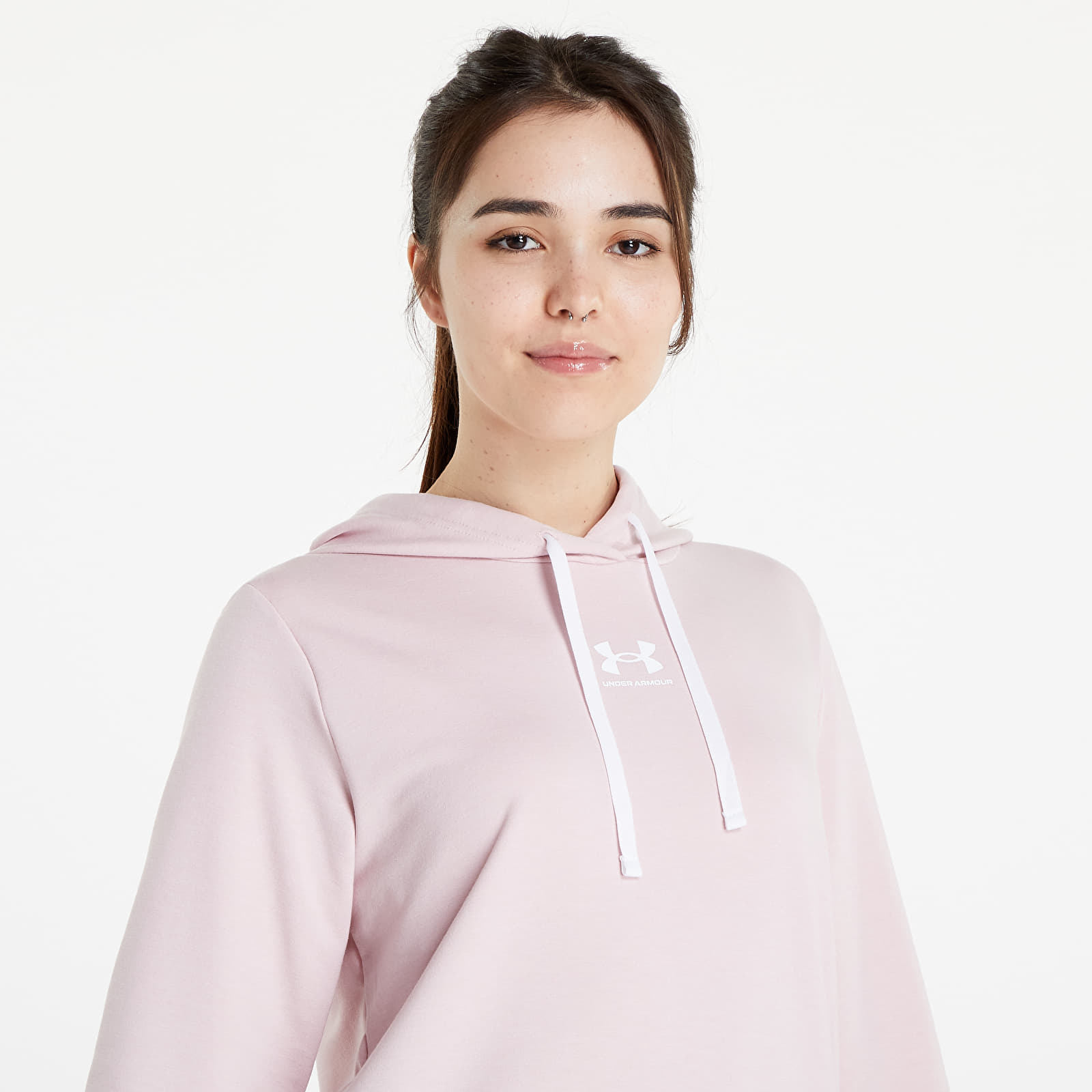 Puloverji   Under Armour Rival Terry Hoodie Retro Pink/ White