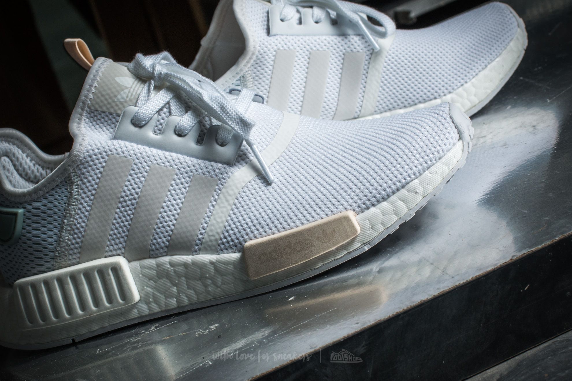 Women s shoes adidas NMD R1 W Ftw White Tactile Green Footshop