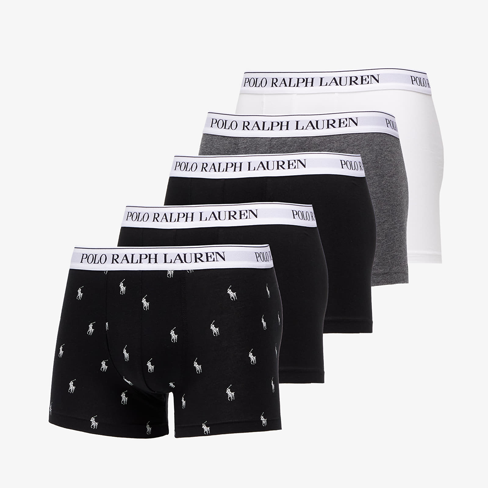 Polo Ralph Lauren Stretch Cotton Five Classic Trunks Black/ Grey/ White - 1 | YEO