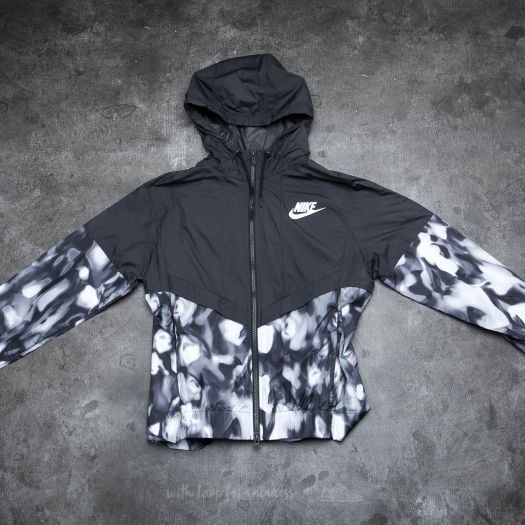 Nike women's sportswear windrunner jacket black and white sale