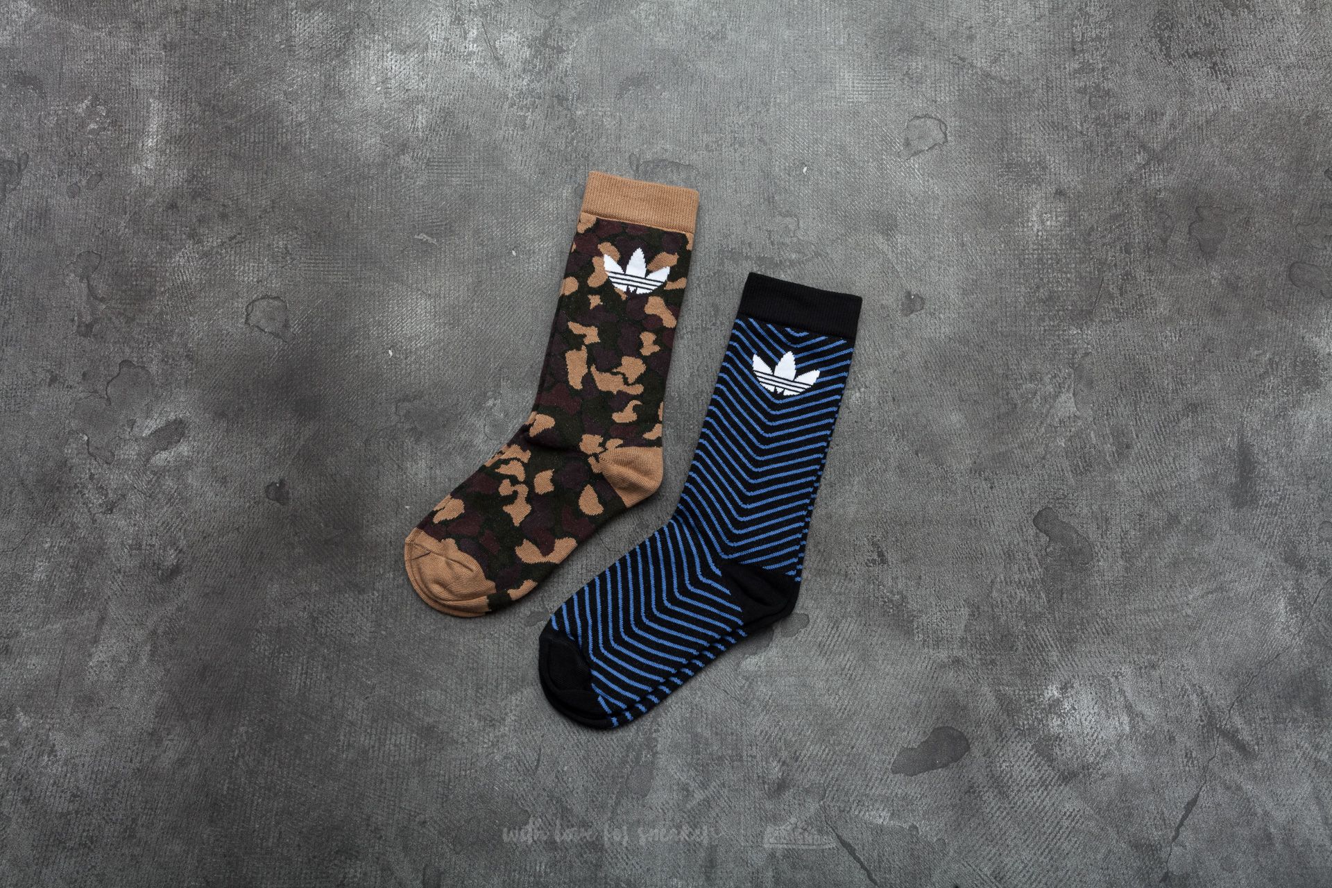 Socks adidas Thin Crew Socks 2 Pack Camo/ Black/ Blue