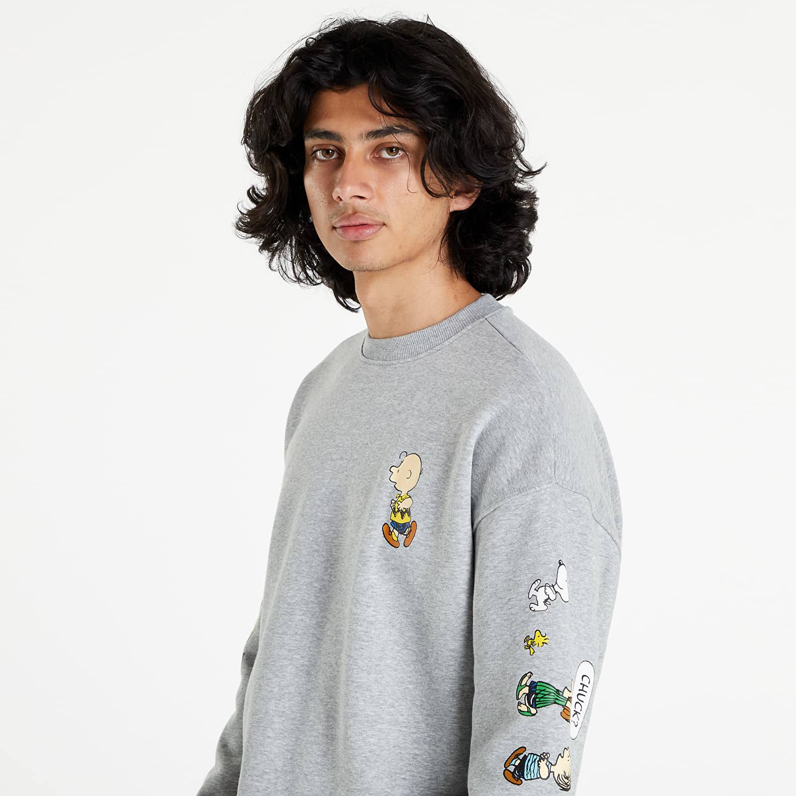 Puloverji   Converse x Peanuts Fleece Crew Vintage Grey Heather