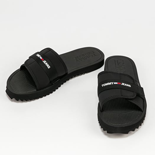 Men s shoes TOMMY JEANS Slip On Tech Sandal Black Footshop