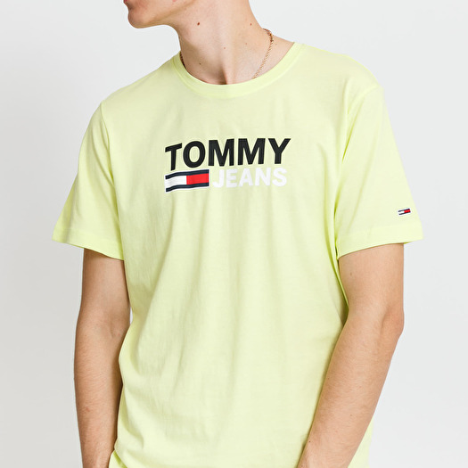 T shirts TOMMY JEANS M Corp Logo Tee Lime Footshop