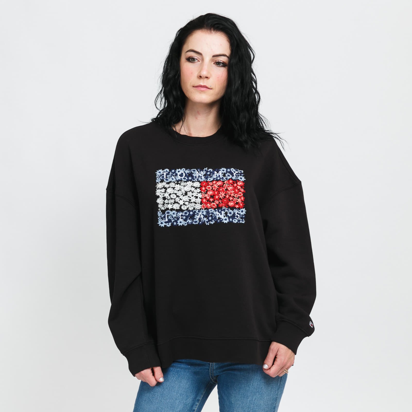 Sudaderas TOMMY JEANS W Oversized Floral Crewneck Black