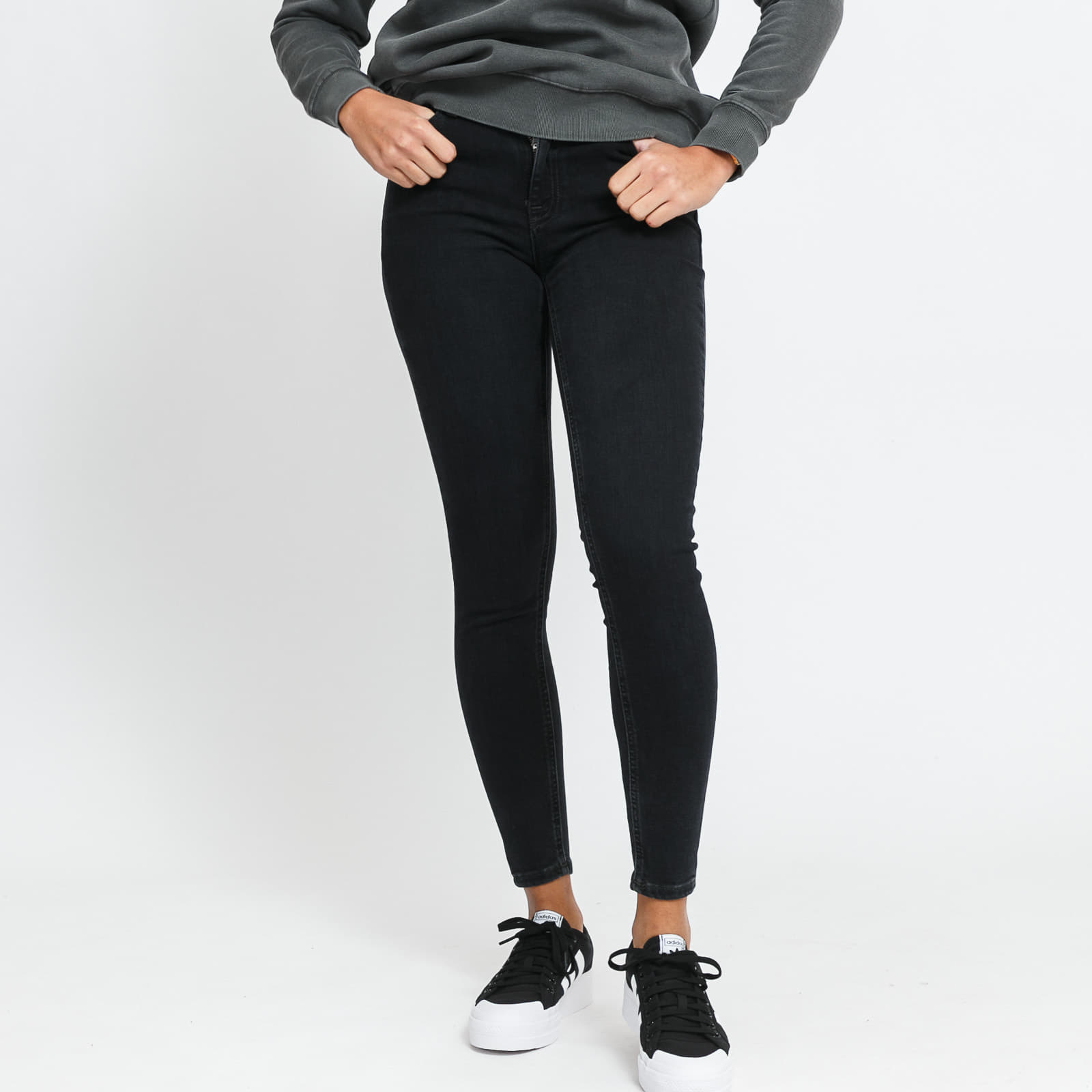 Kelnės TOMMY JEANS Nora Mid Rise Skinny Jeans Denim Black