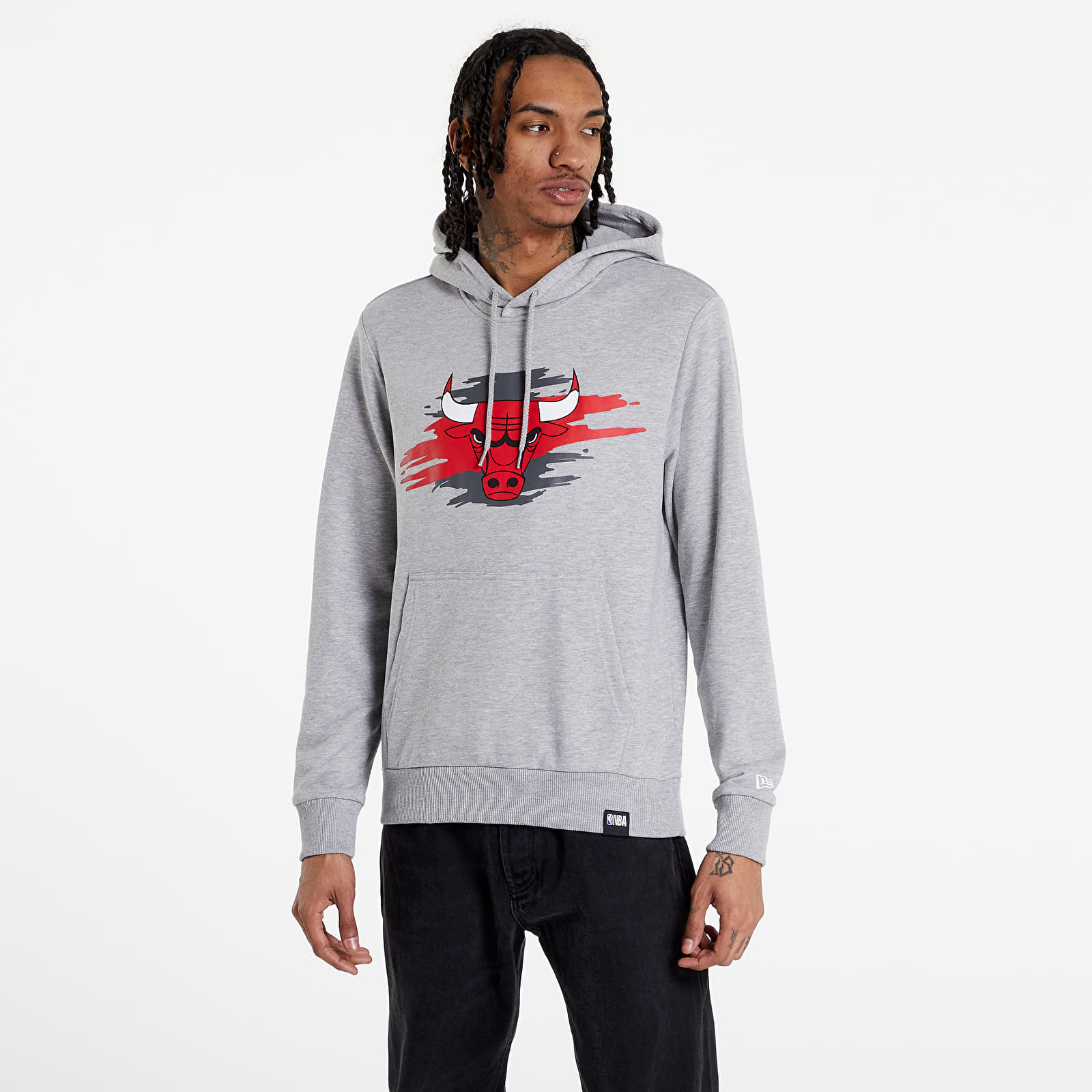 Hoodies en truien New Era NBA Tear Logo Grey Hoodie Chicago Bulls Grey Heather
