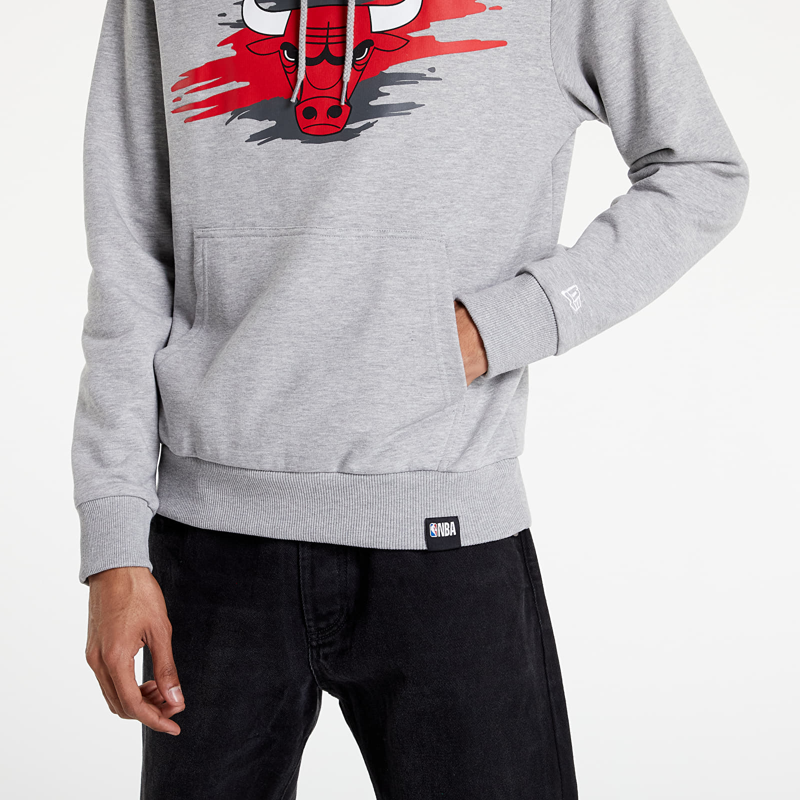 Hoodies en truien New Era NBA Tear Logo Grey Hoodie Chicago Bulls Grey Heather