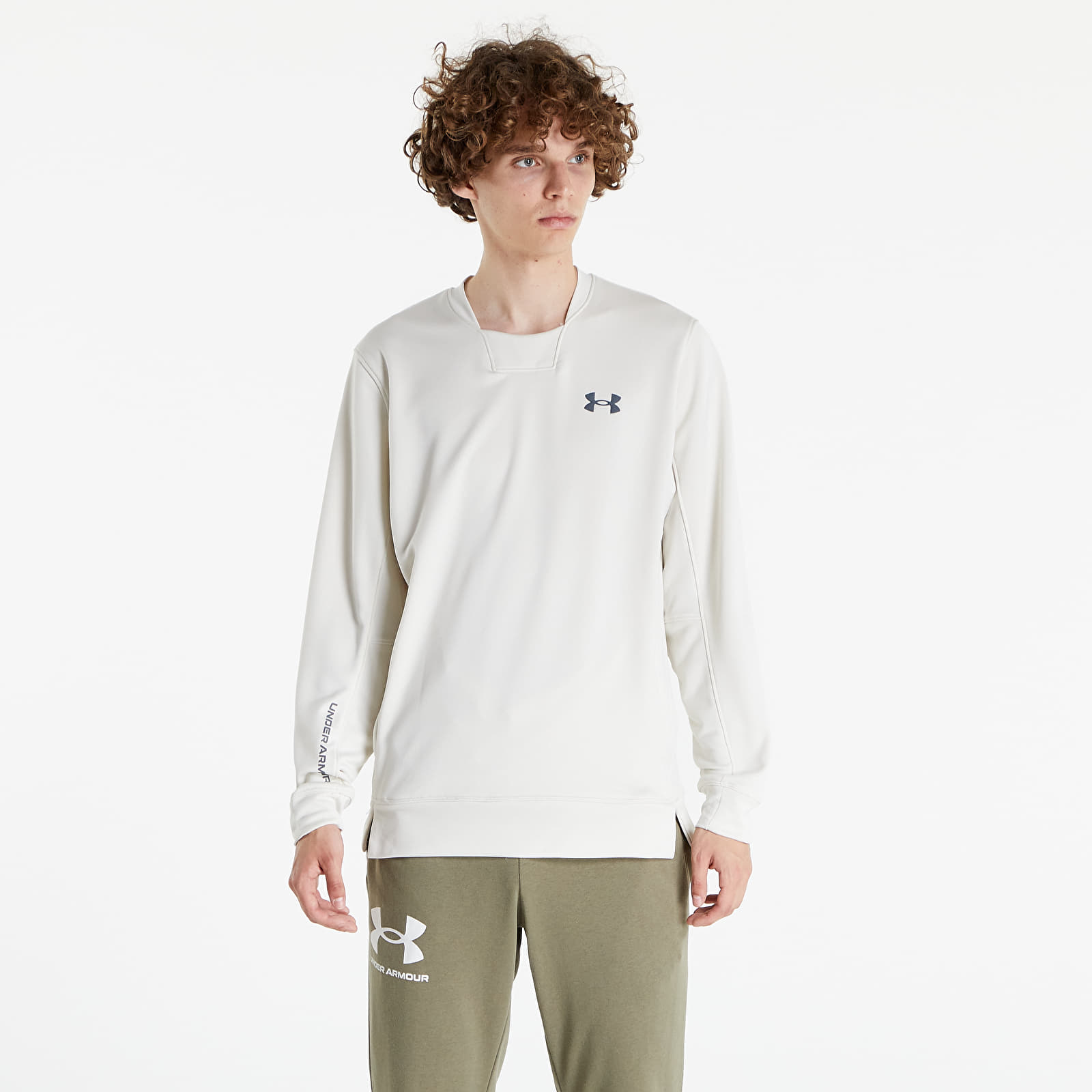 Mikiny Under Armour Armour Terry Crew Stone/ Pitch Gray