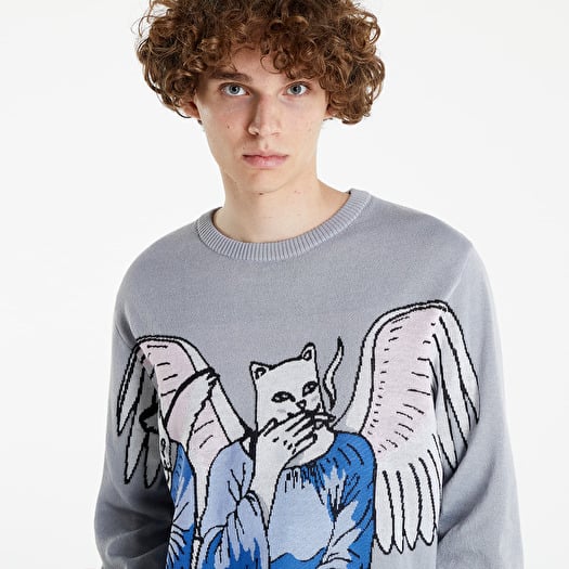 Hoodies and sweatshirts RIPNDIP Heaven Hell Knit Sweater Light Blue Footshop