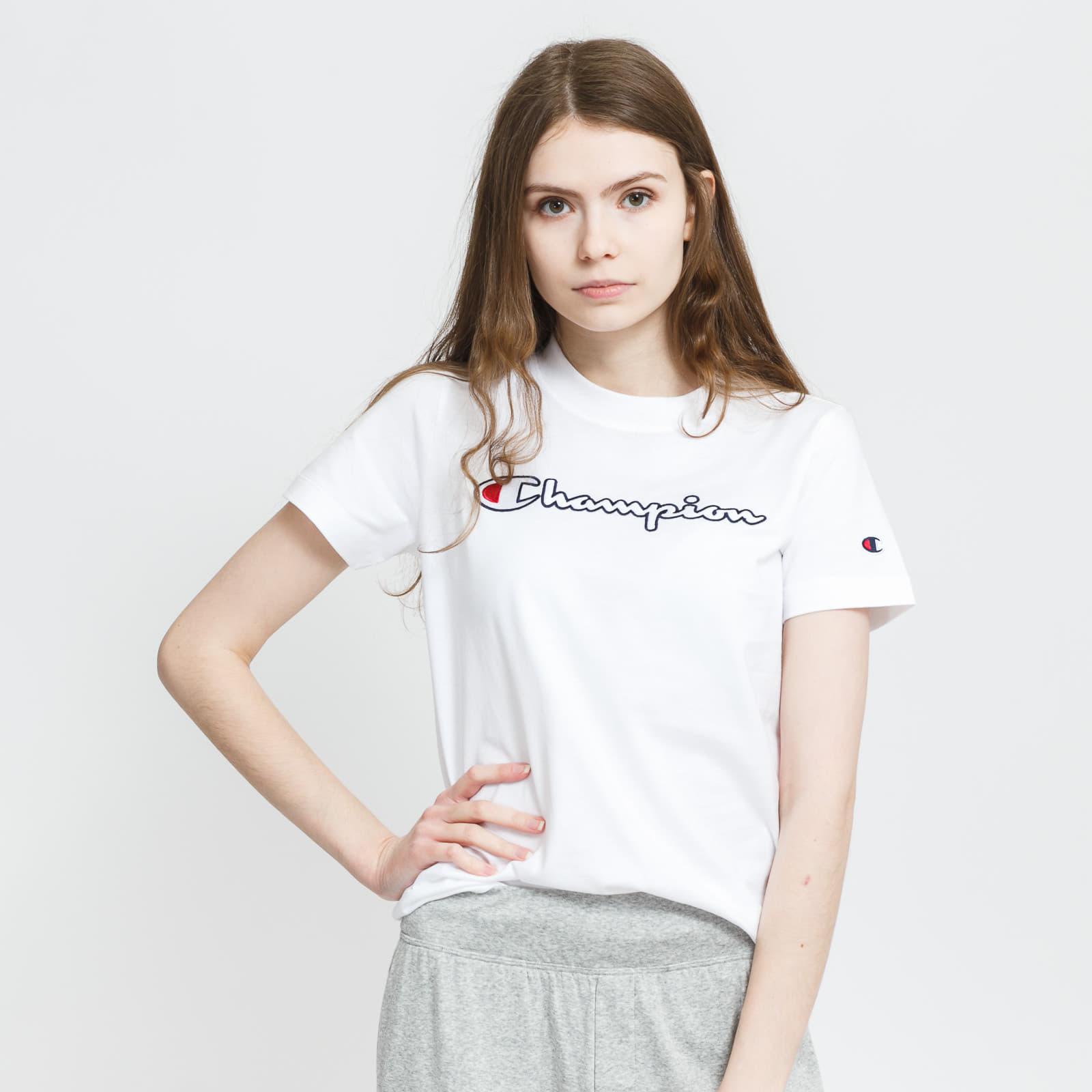 Camisetas Champion Script Logo Crewneck Tee White