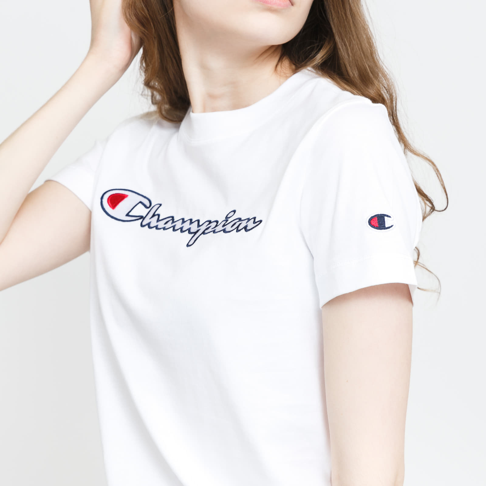 Camisetas Champion Script Logo Crewneck Tee White