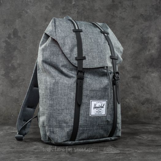 3m herschel backpack Herschel Supply Co. Retreat Backpack Raven Crosshatch/ Black Rubber/ 3M  Insert
