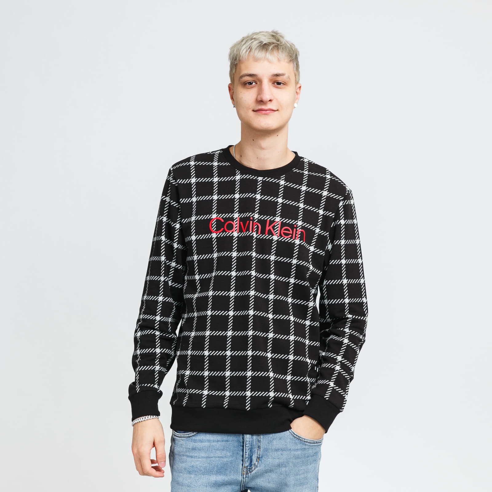 Hanorace Calvin Klein Logo Graphic Lounge LS Sweatshirt Black/ Gray