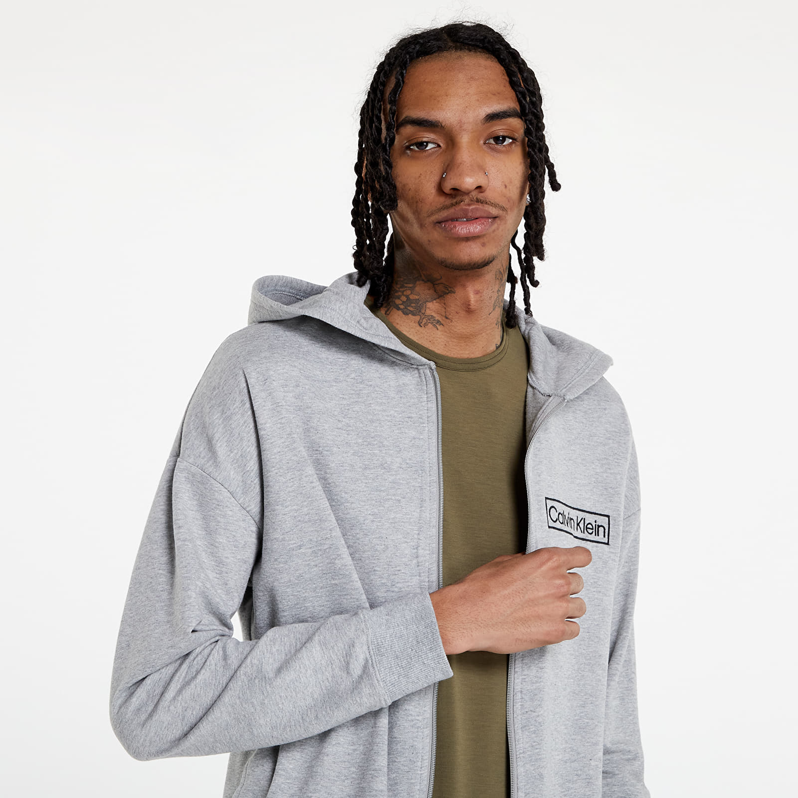 Calvin klein hoodie mens grey top