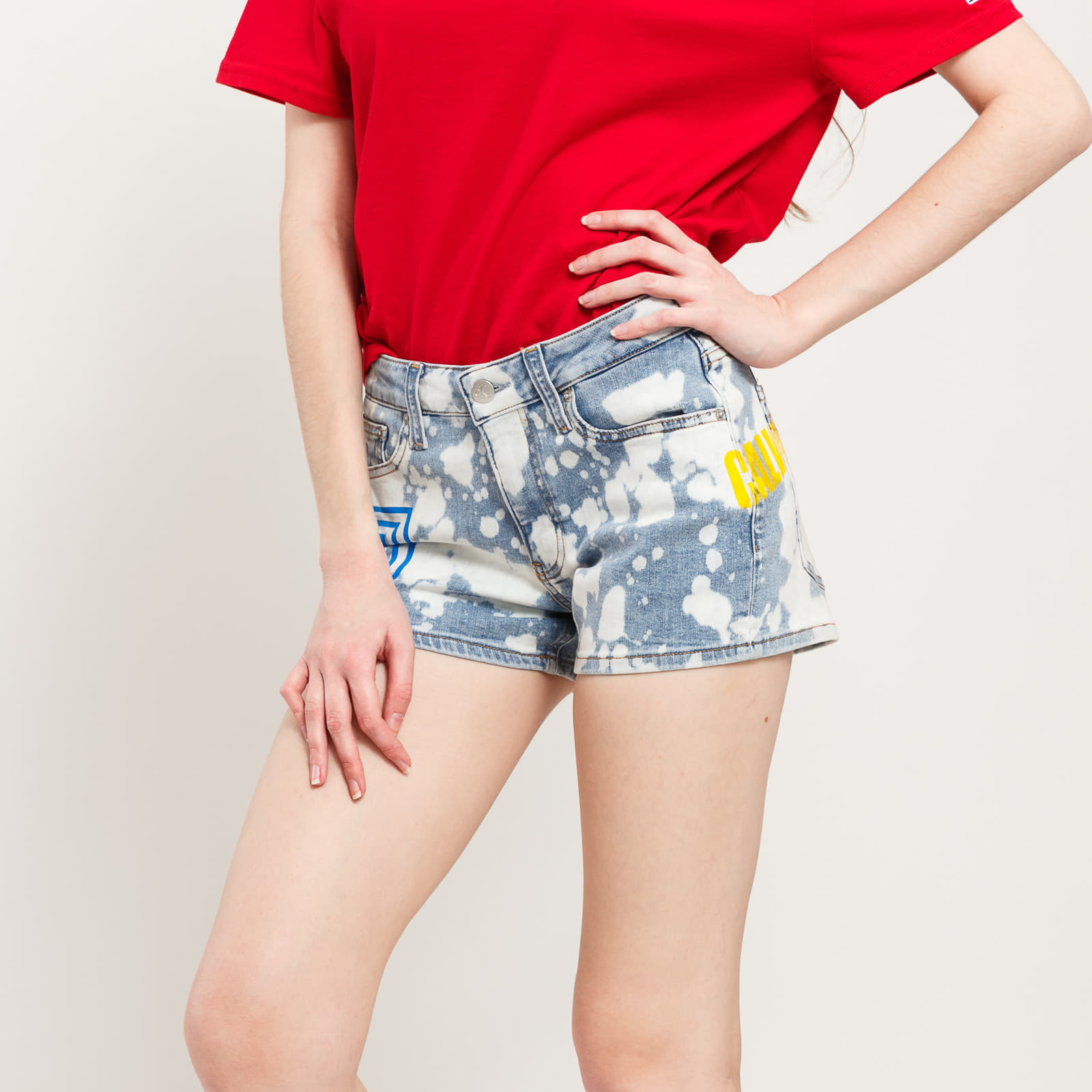 Shorts CALVIN KLEIN JEANS W Mid Rise Short Da128 Bleached Grafitti
