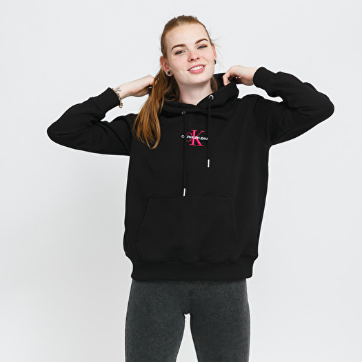 Calvin klein monogram hoodie black new arrivals