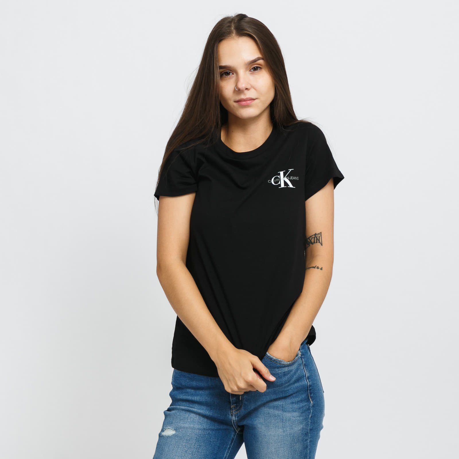 Μπλούζες CALVIN KLEIN JEANS Monogram Slim Tee 2Pack Black/ White