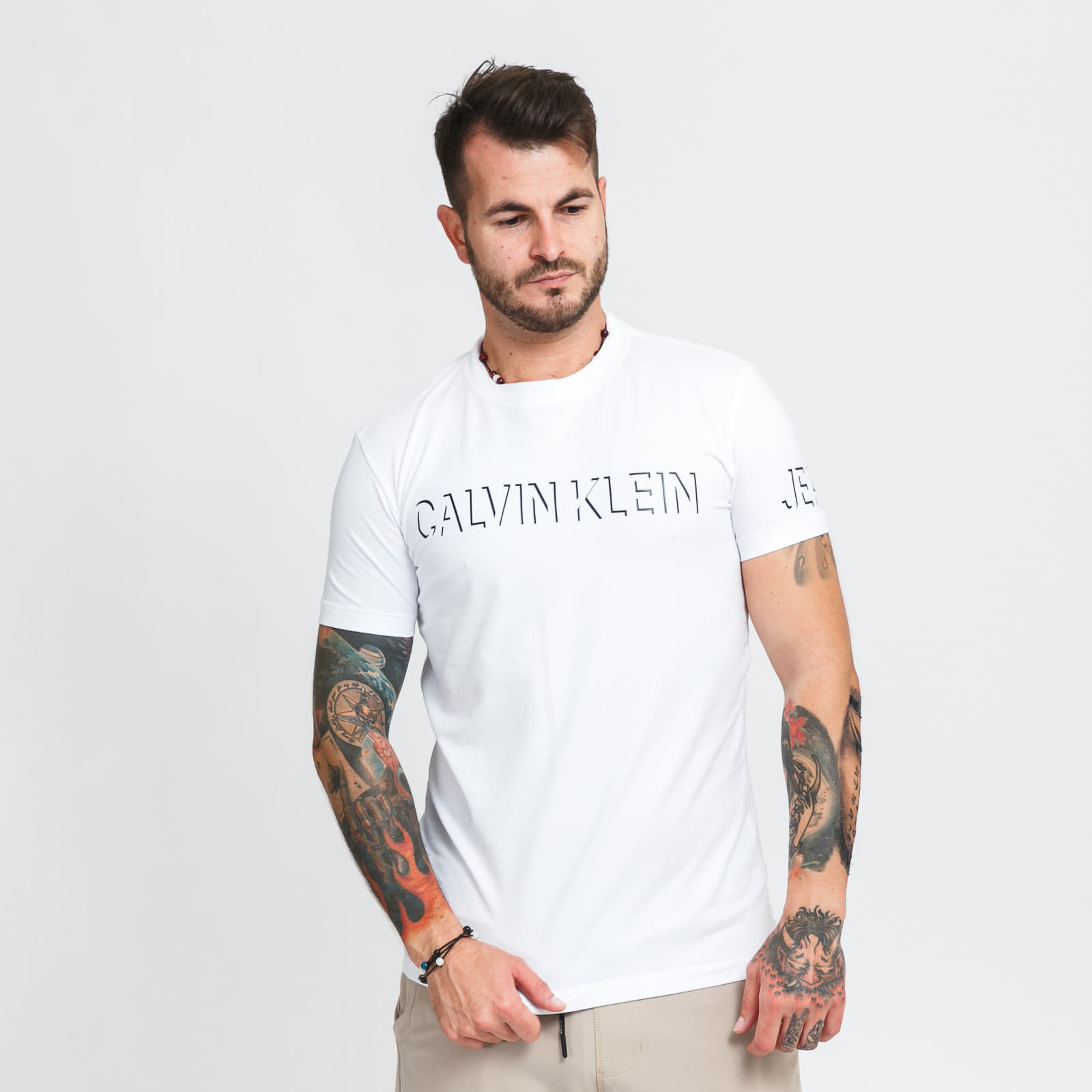 Tričká CALVIN KLEIN JEANS Shadow Logo Tee White