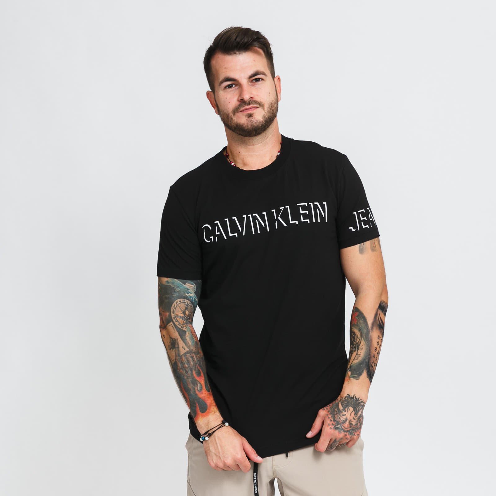 Trička CALVIN KLEIN JEANS Shadow Logo Tee Black