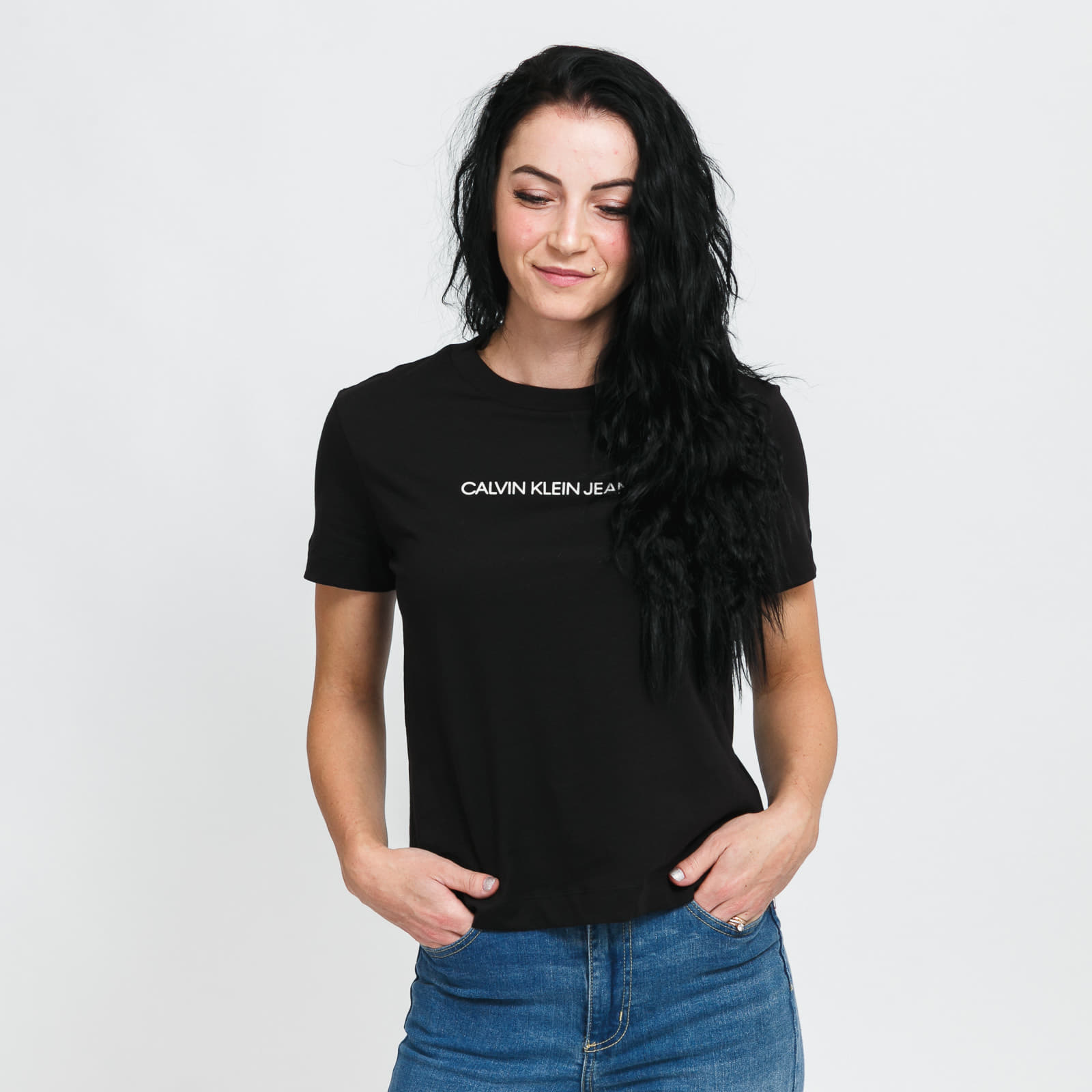 Calvin klein shrunken tee sales