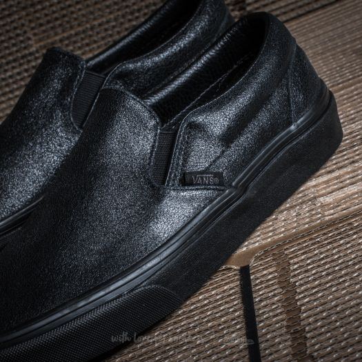 Women s shoes Vans Classic Slip On Patent Crackle Black Black Footshop