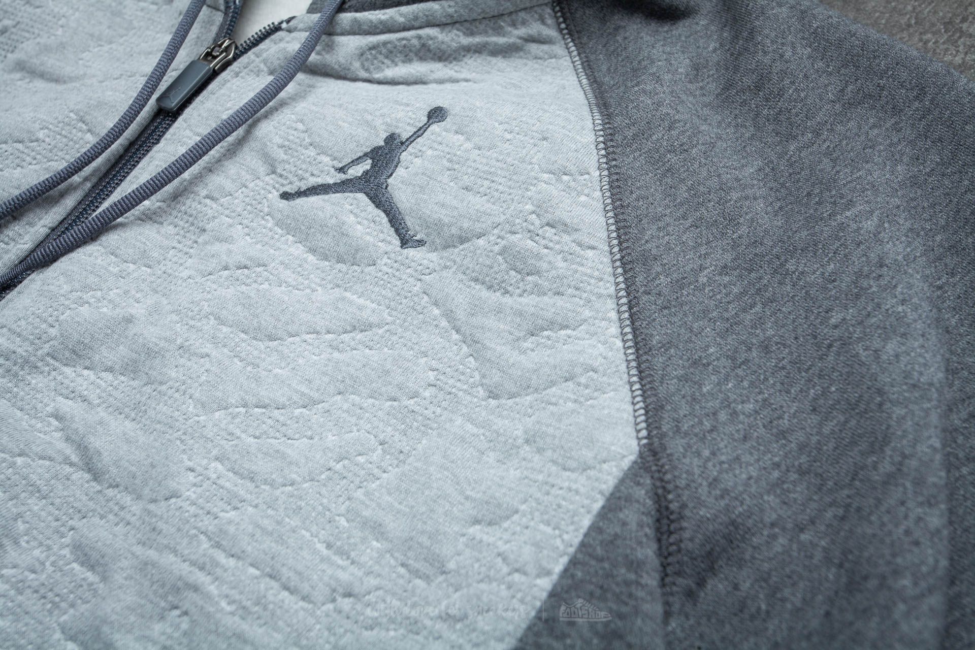 Sweatshirts Air Jordan 3 Fleece Full-zip Hoodie Charcoal Heather/Dark Grey