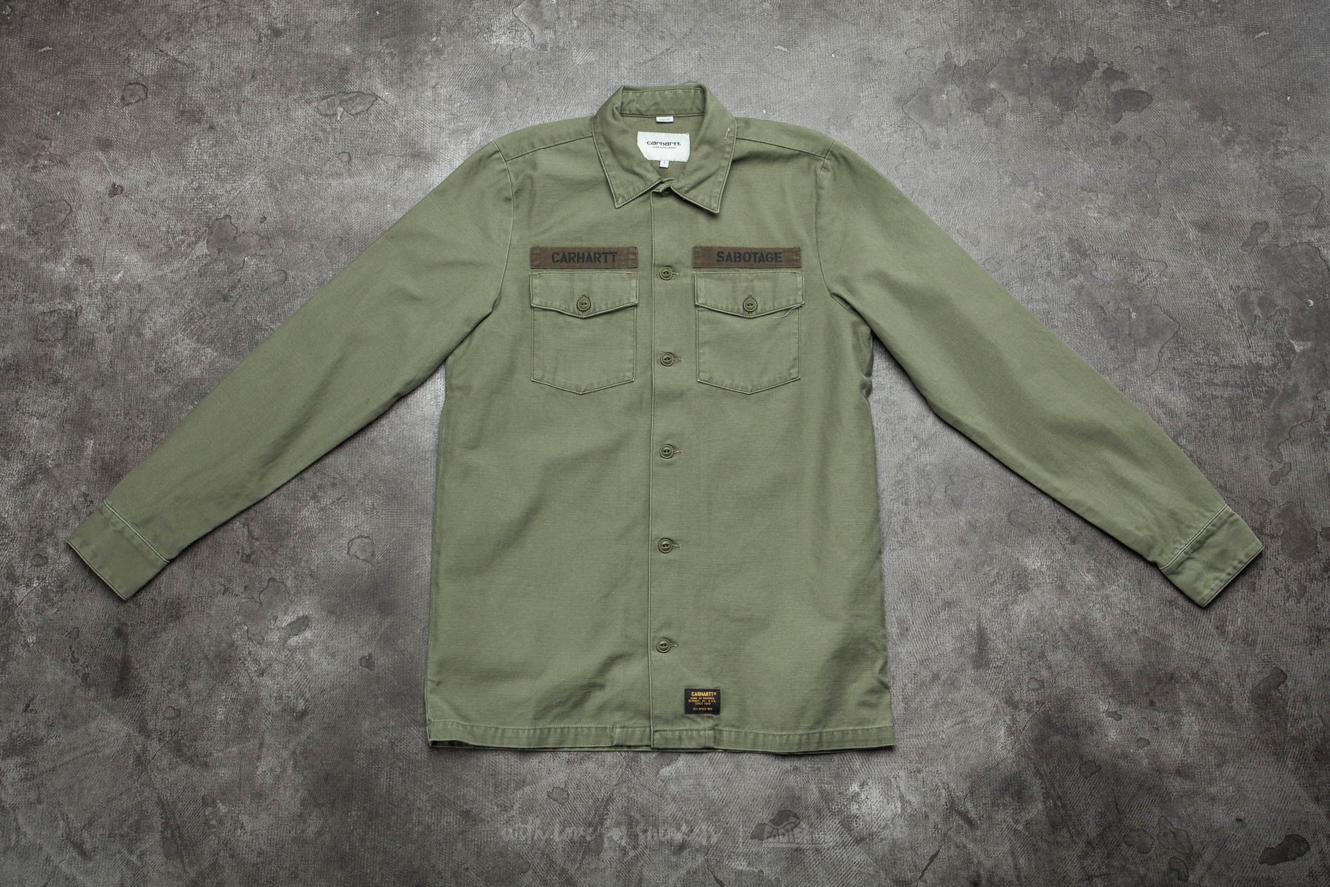 Trička a košile Carhartt WIP Long Sleeve Arrow Shirt Rover Green/ Black Stone Washed