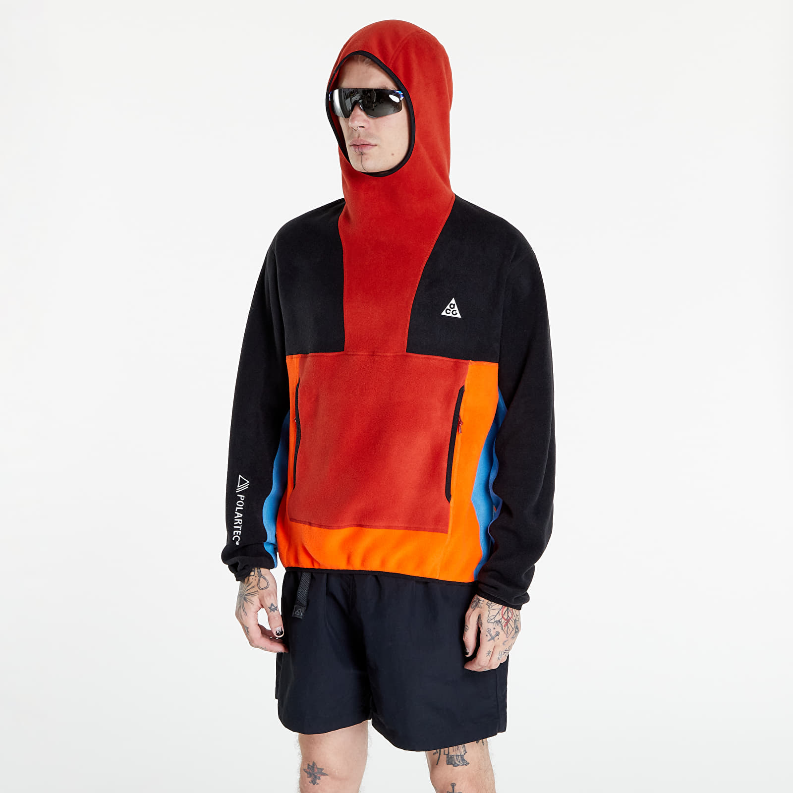 Sweatshirts Nike ACG Polartec Wolf Tree Hoodie Cinnabar Black Rush Orange Dutch Blue Footshop