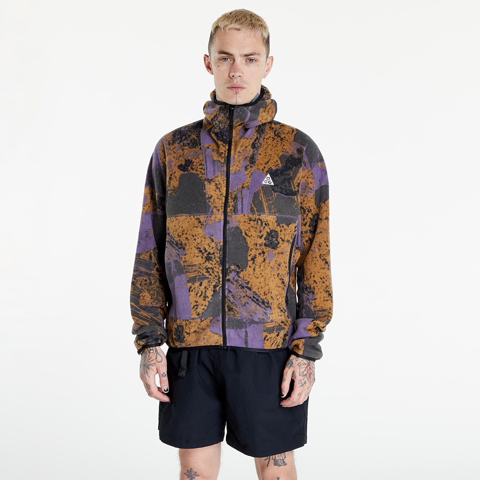 Hanorace Nike Therma-FIT ACG ´Wolf Tree´ Full-Zip All-Over Print Canyon Purple/ Black/ White