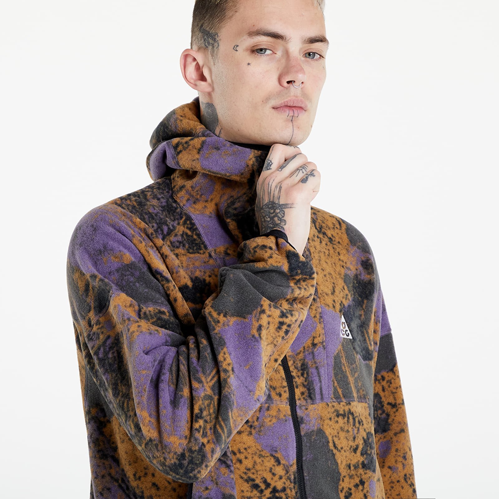 Hanorace Nike Therma-FIT ACG ´Wolf Tree´ Full-Zip All-Over Print Canyon Purple/ Black/ White