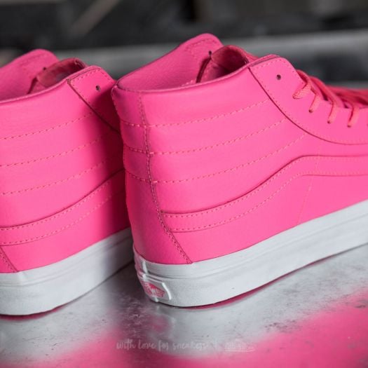 Pink leather high top vans sale