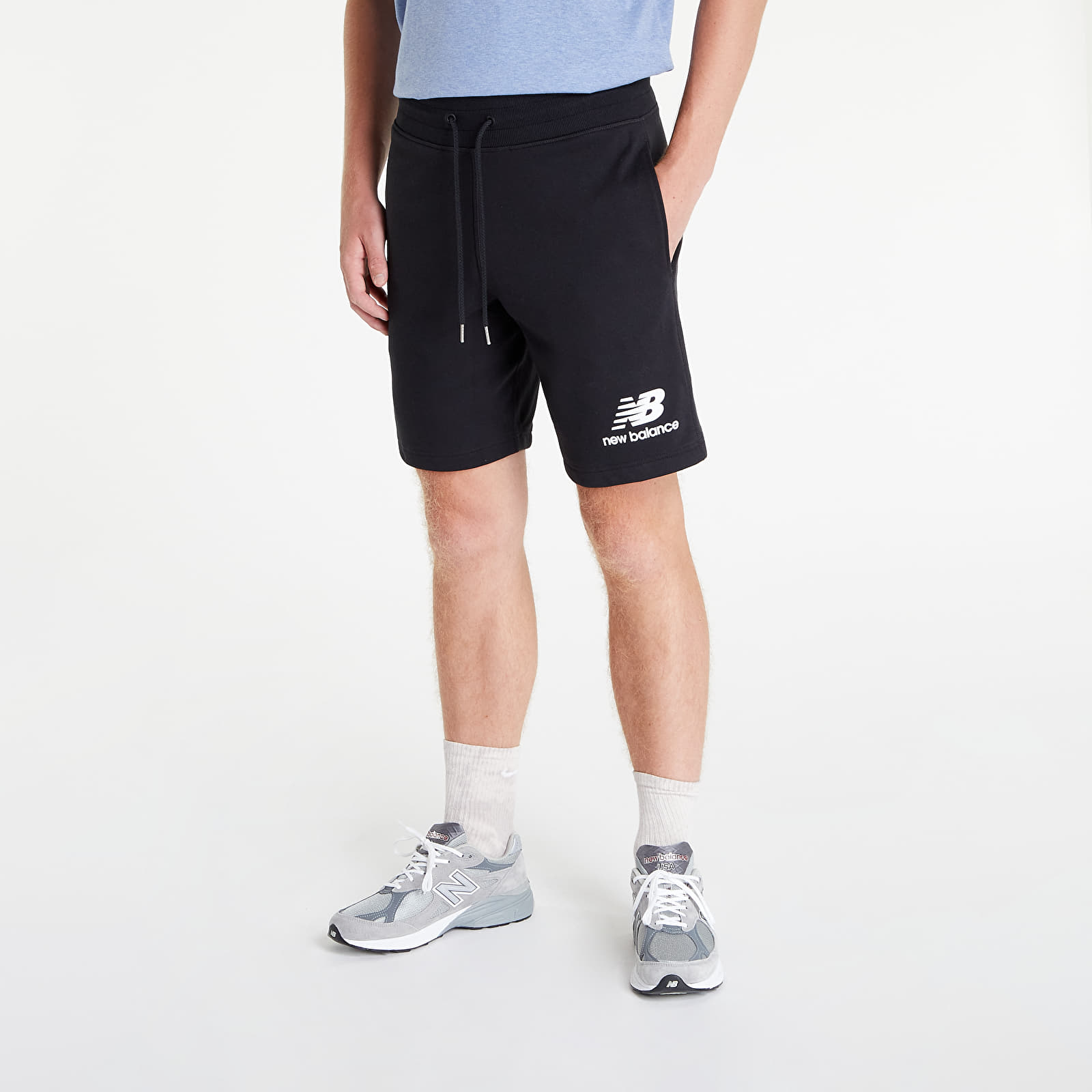 Šortai New Balance Essentials Stacked Logo Short Black