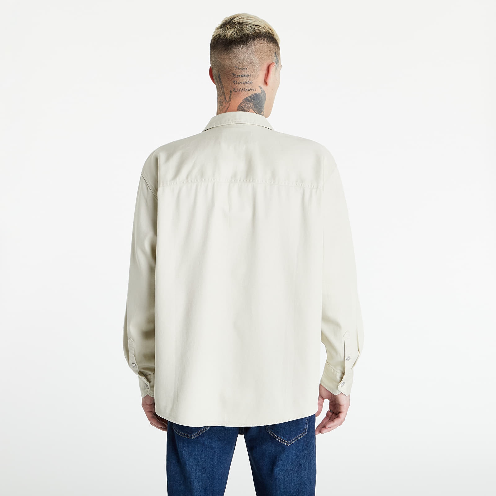 Cămăși Calvin Klein Jeans Disrupted Logo Overshirt Eggshell
