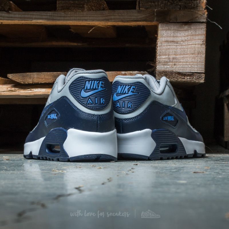 Women's shoes Nike Air Max 90 Leather (GS) Wolf Grey/ Binary Blue