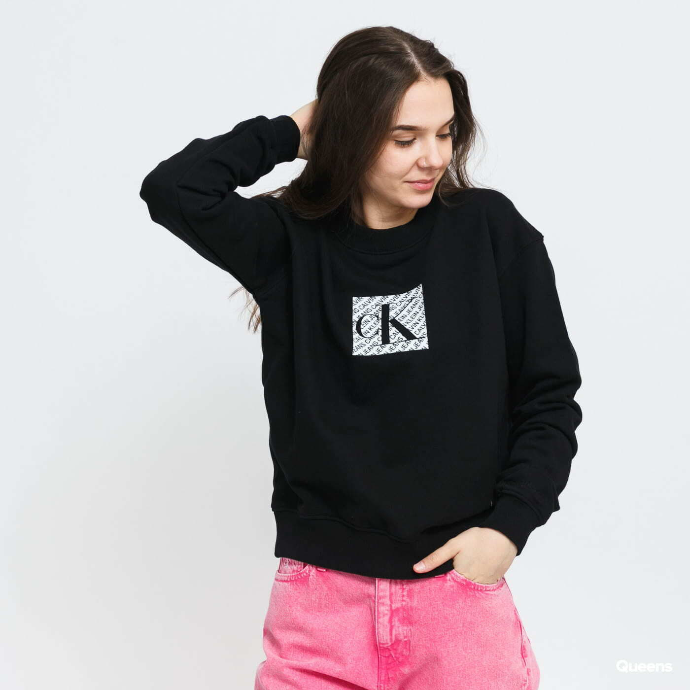 Hoodies and sweatshirts  CALVIN KLEIN JEANS W Hologram Logo Crew Neck Black