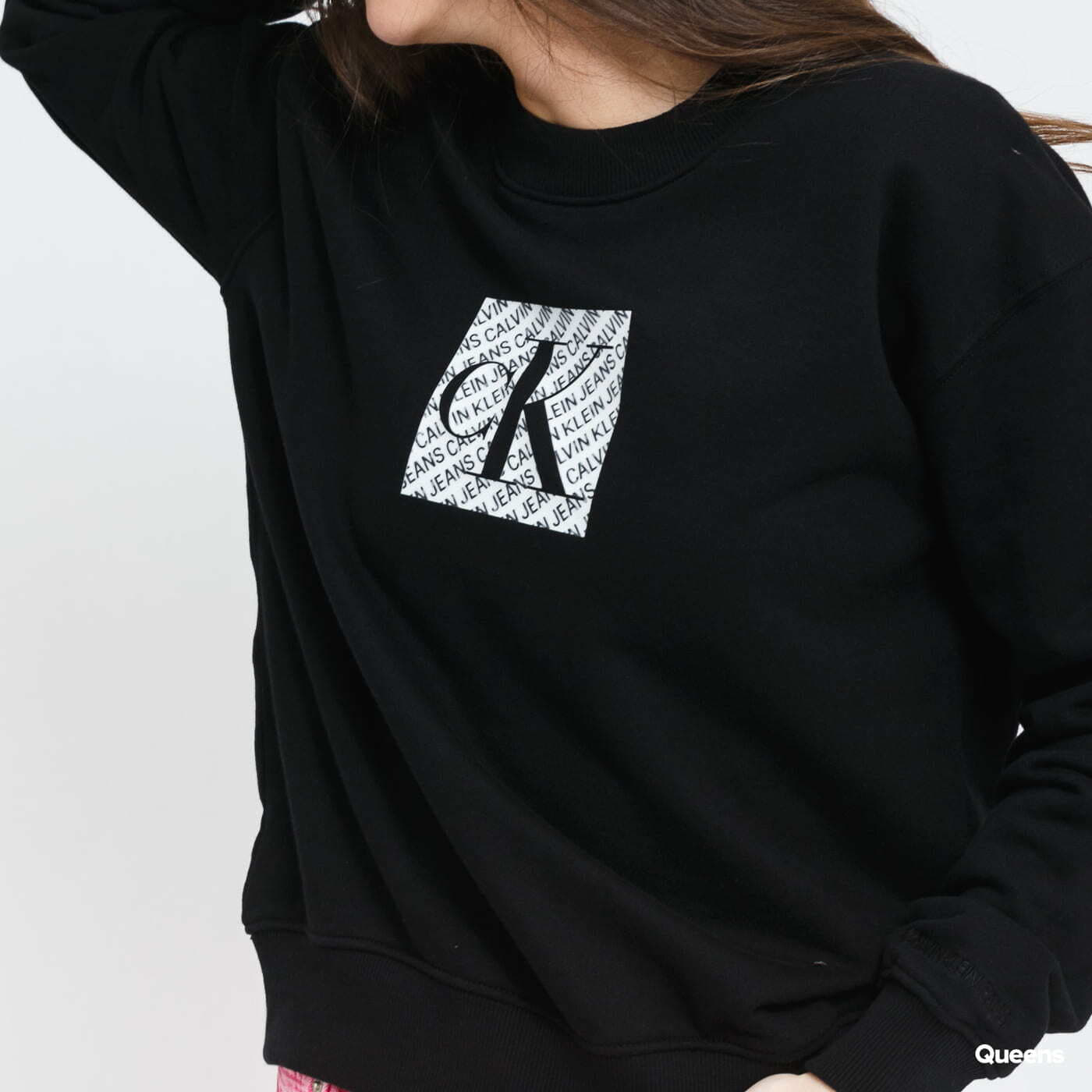 Hoodies and sweatshirts  CALVIN KLEIN JEANS W Hologram Logo Crew Neck Black