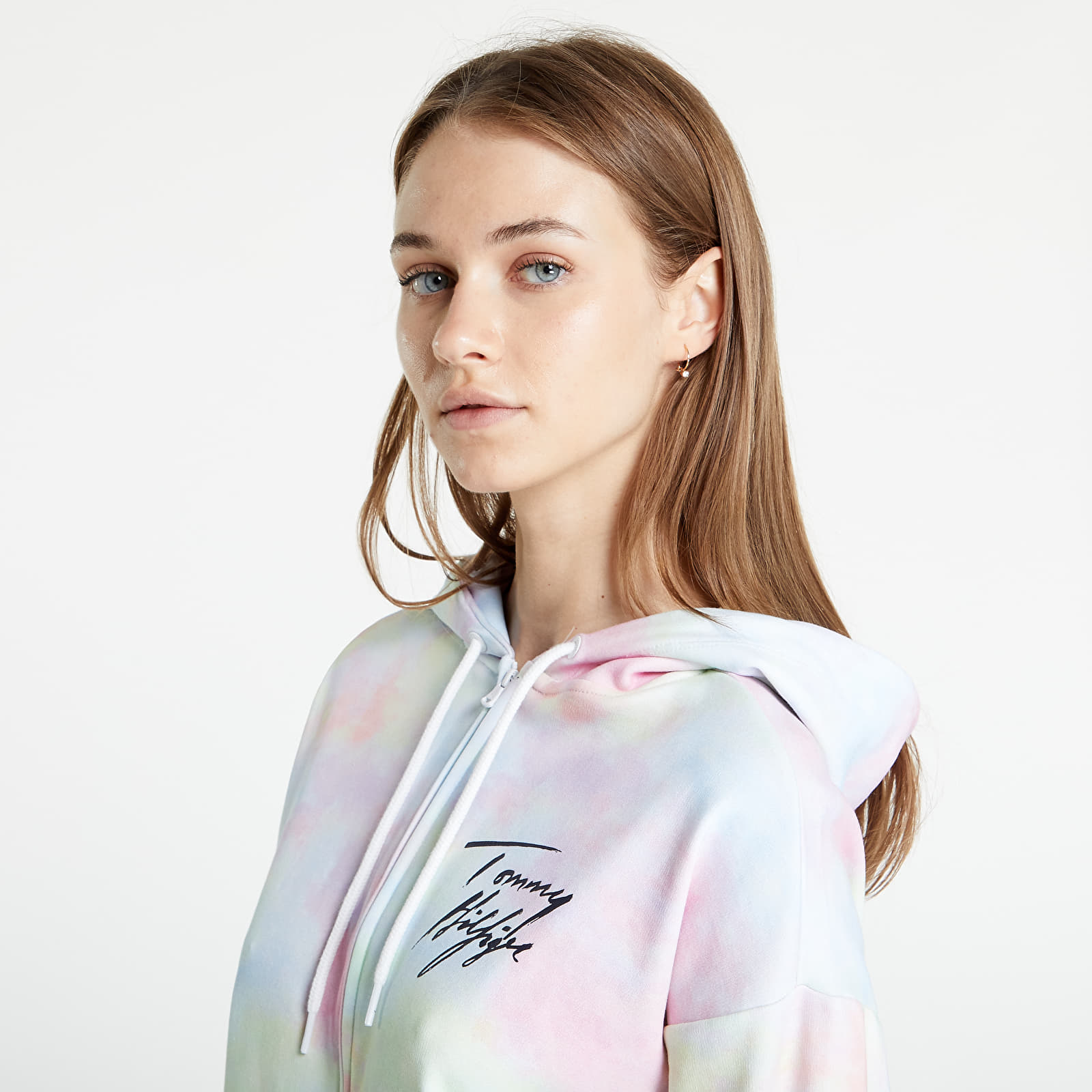 Hanorace Tommy Hilfiger 85 Cropped Zip Hoodie Print Cloudy Haze