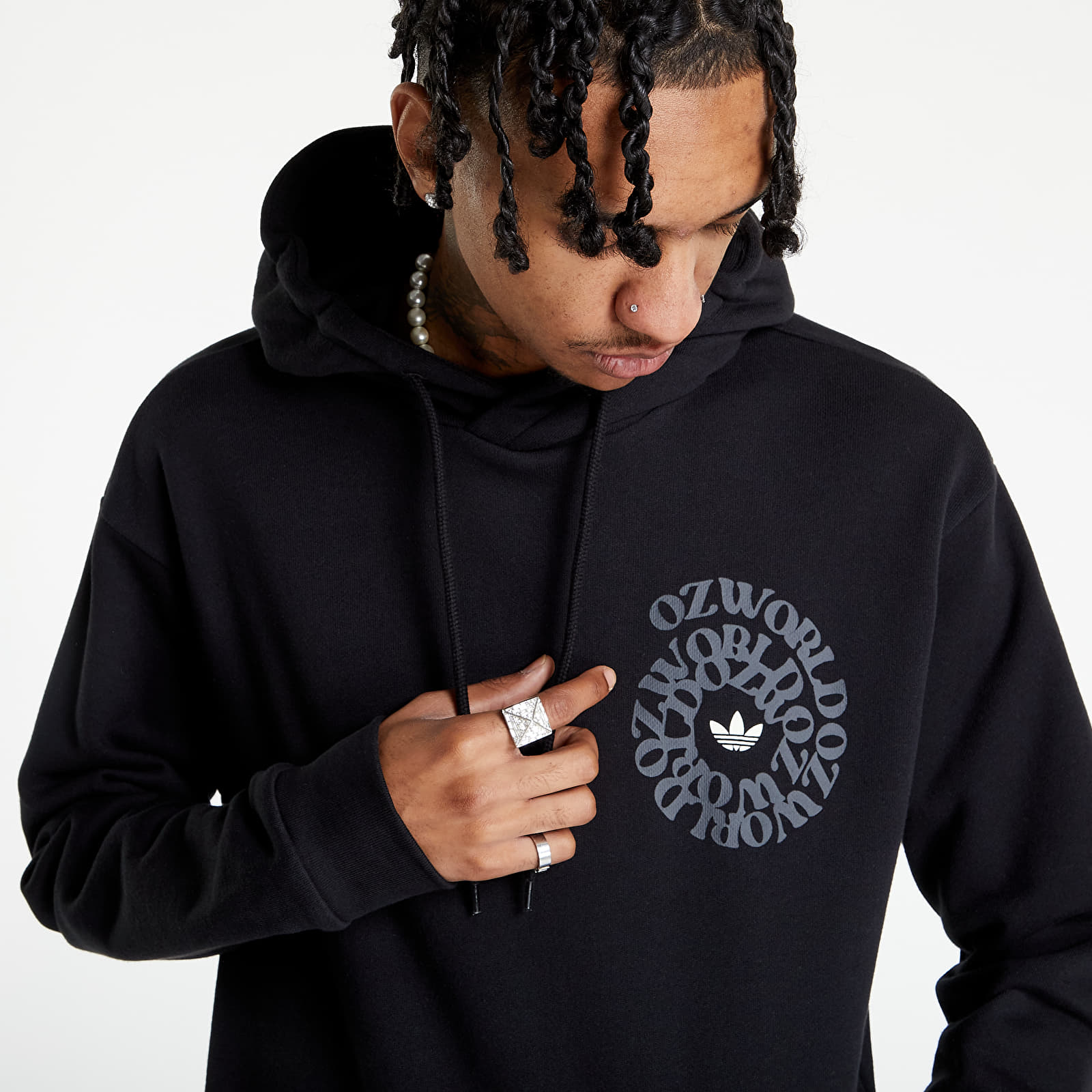 Kapucnis pulóverek és pulcsik adidas Ozworld Hoodie Black