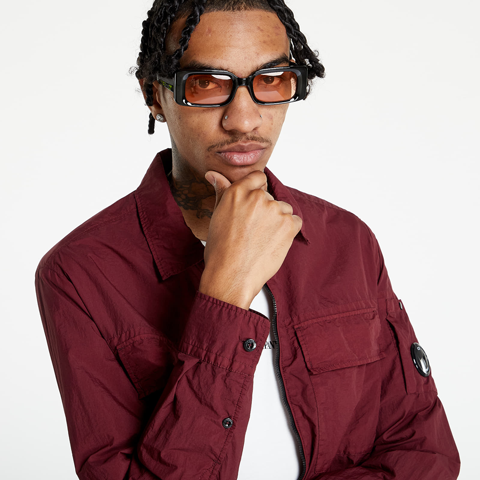Kurtki C.P. Company Taylon L Shirt Port Royal Red