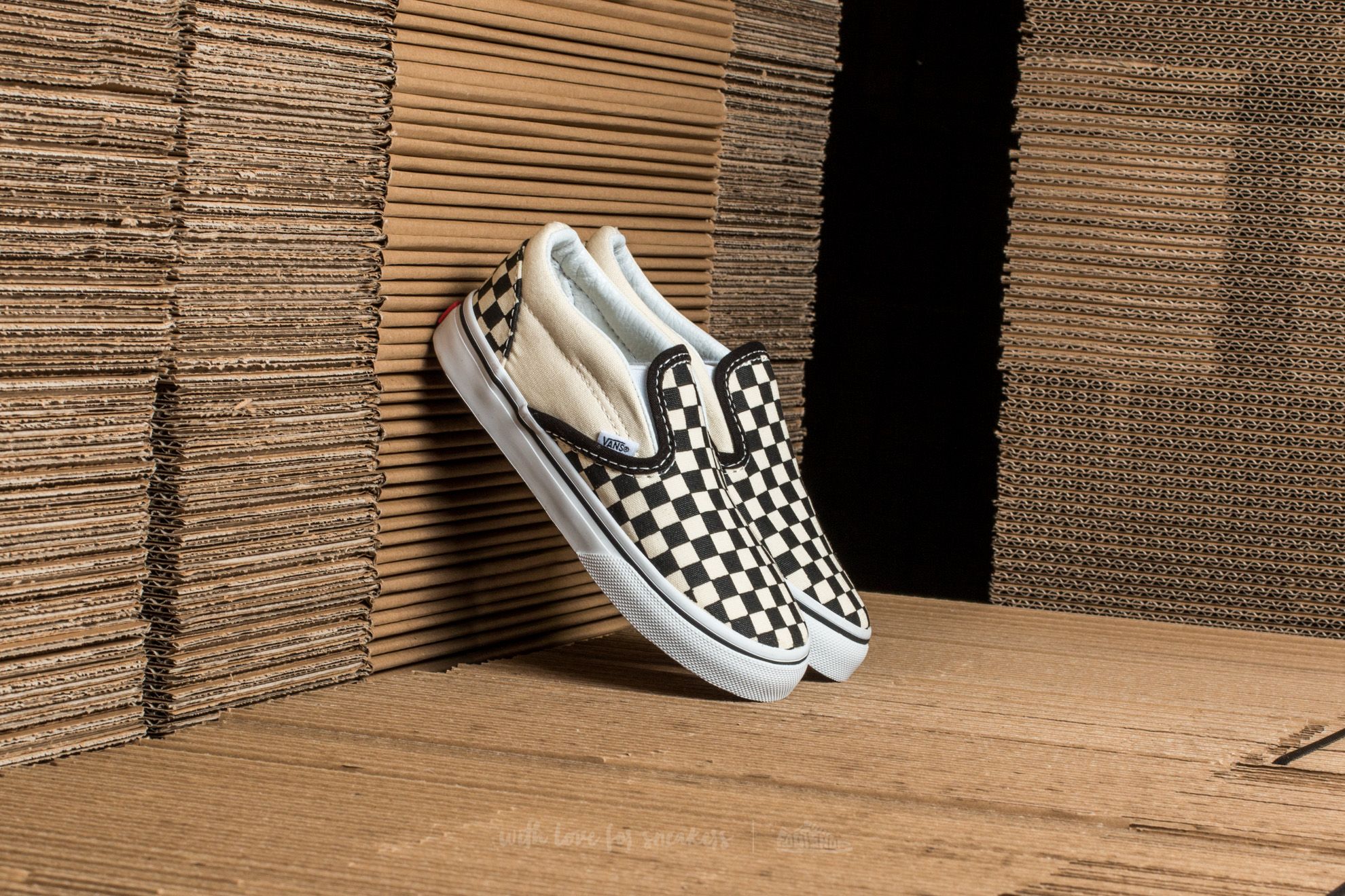Detské tenisky a topánky Vans T Classic Slip-On Black&White Checkerboard/ White
