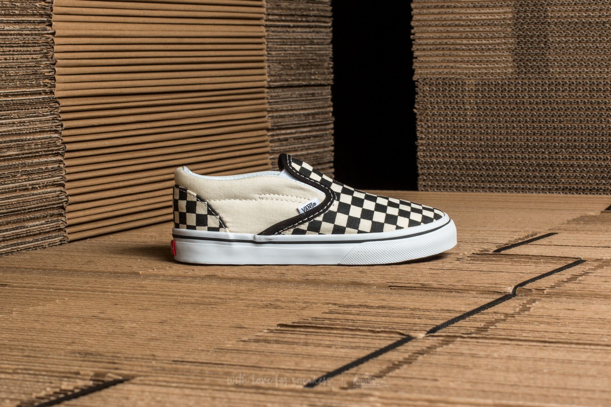 Detské tenisky a topánky Vans T Classic Slip-On Black&White Checkerboard/ White