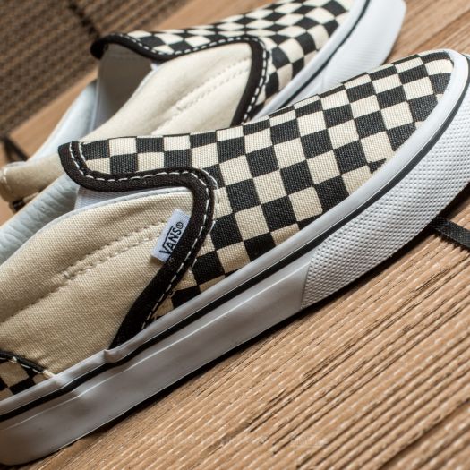 Silver and black checkered vans store