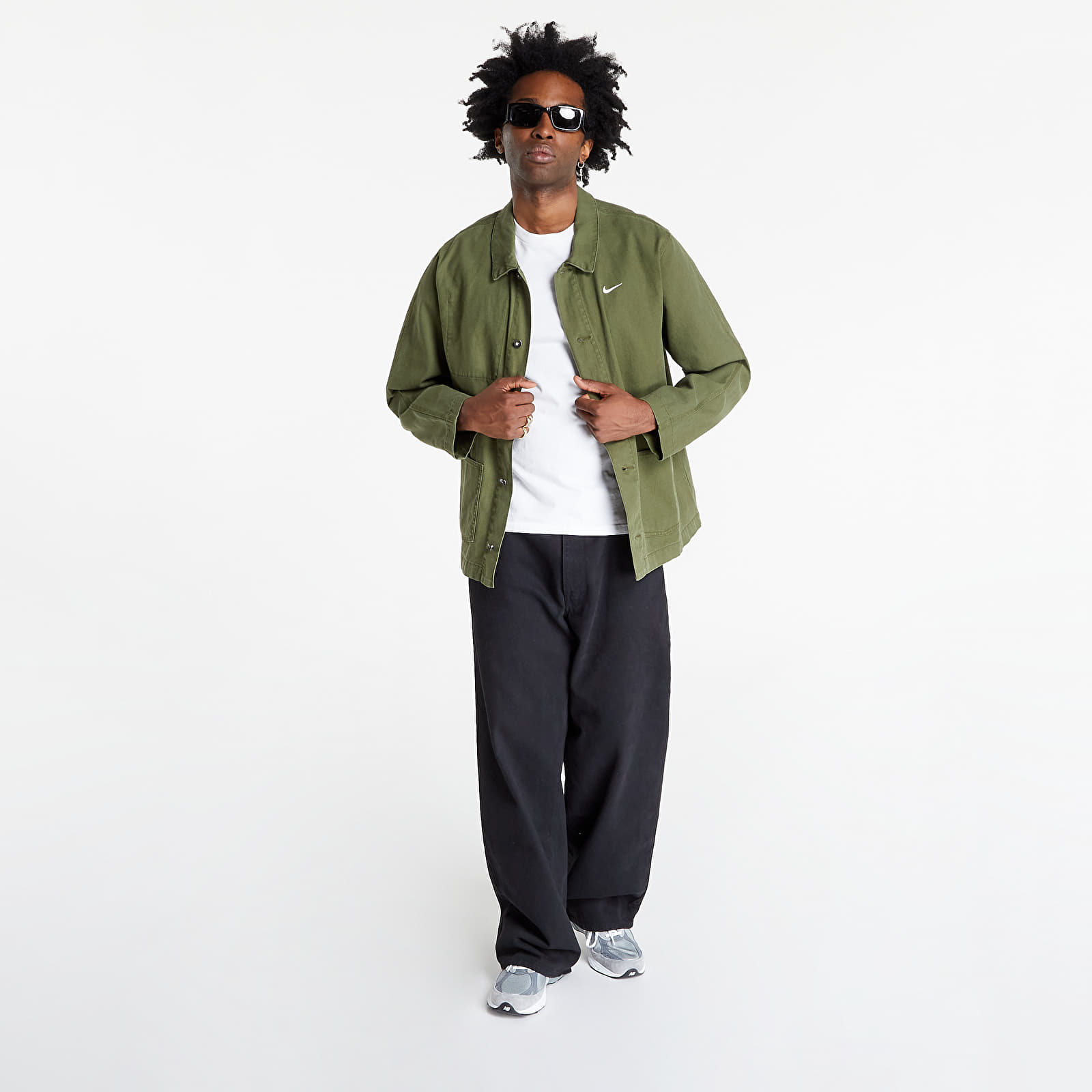 Jakker Nike Life Men's Unlined Chore Coat Rough Green/ White