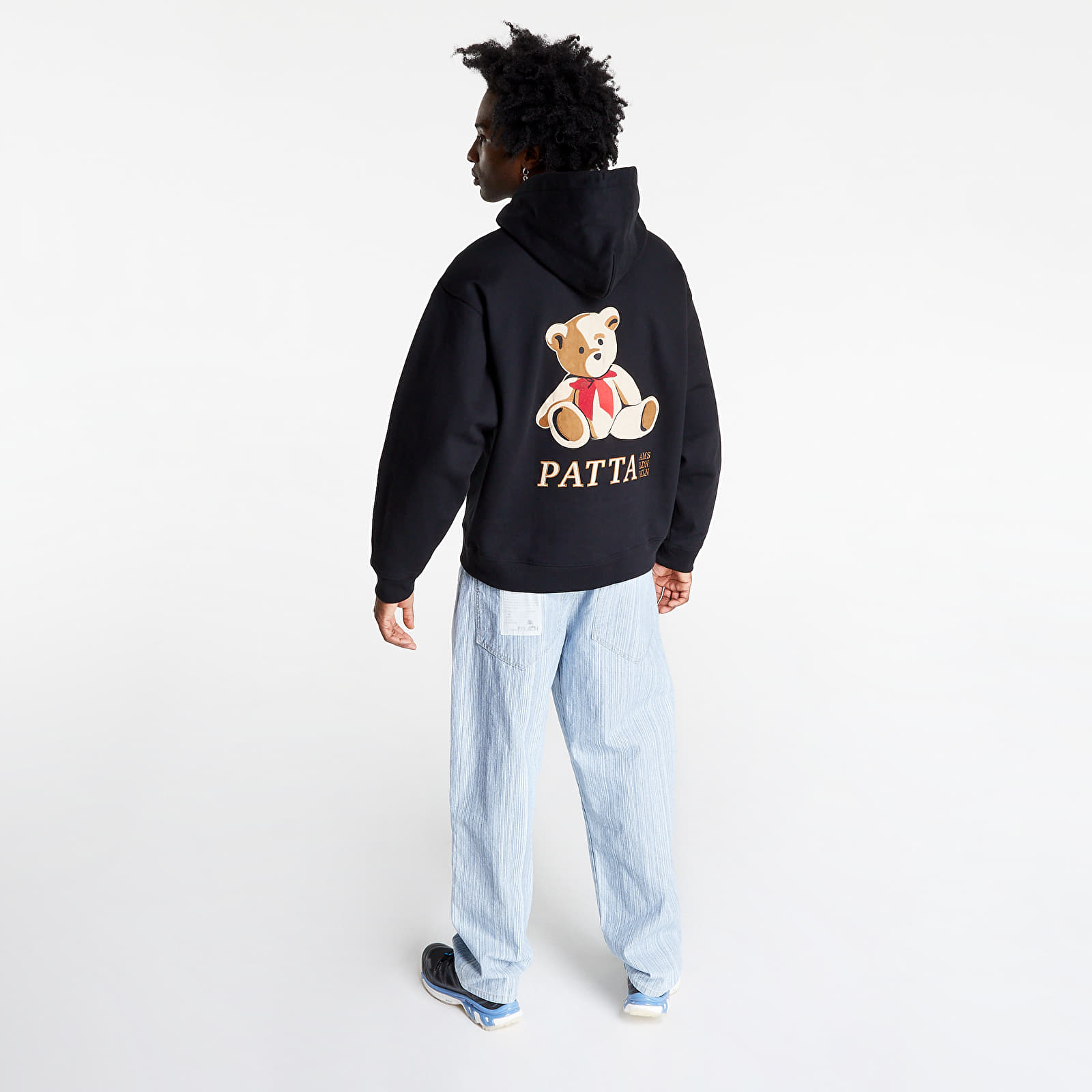 Puloverji   Patta Teddy Bear Boxy Hooded Sweater Black
