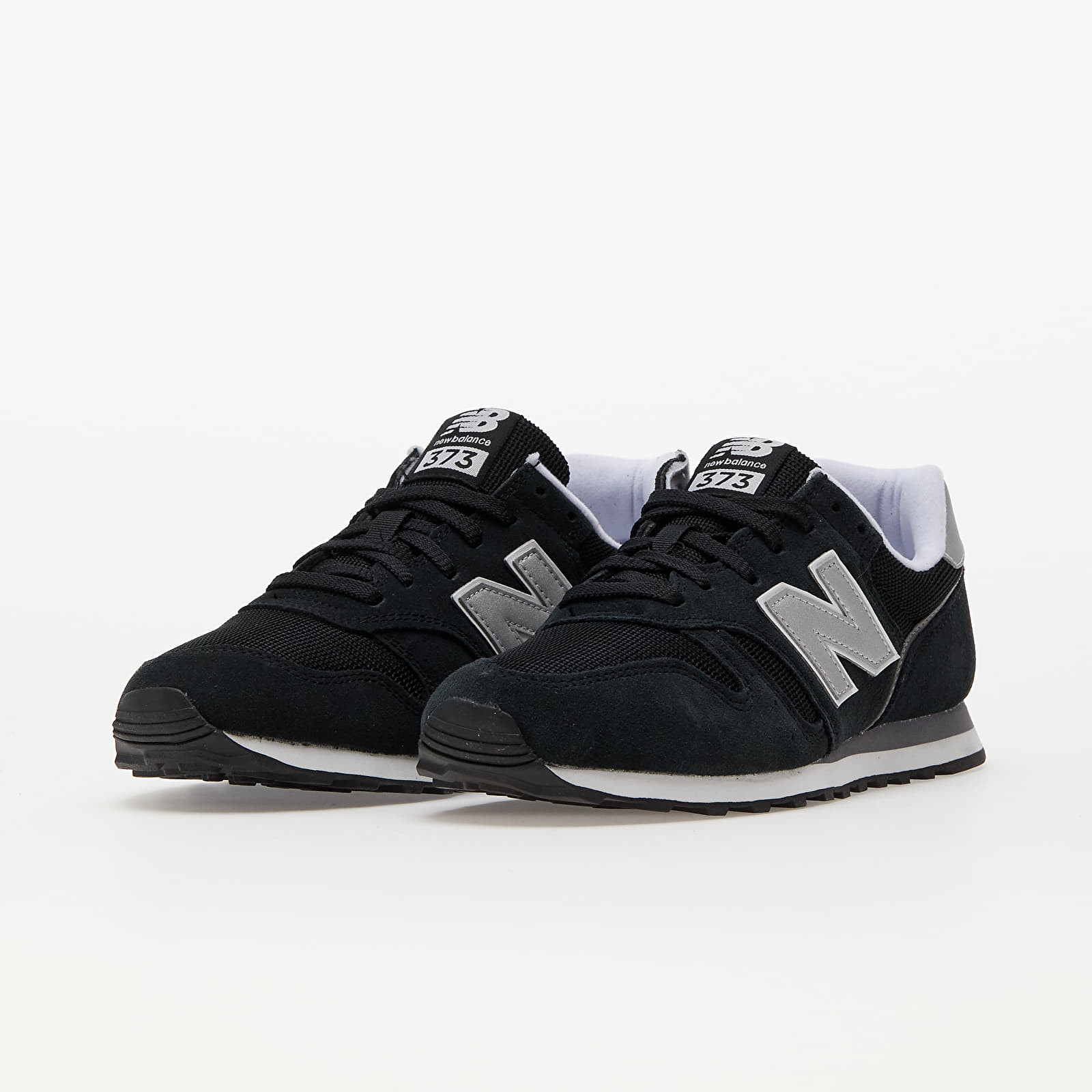 New balance 373 black with silver mink deals