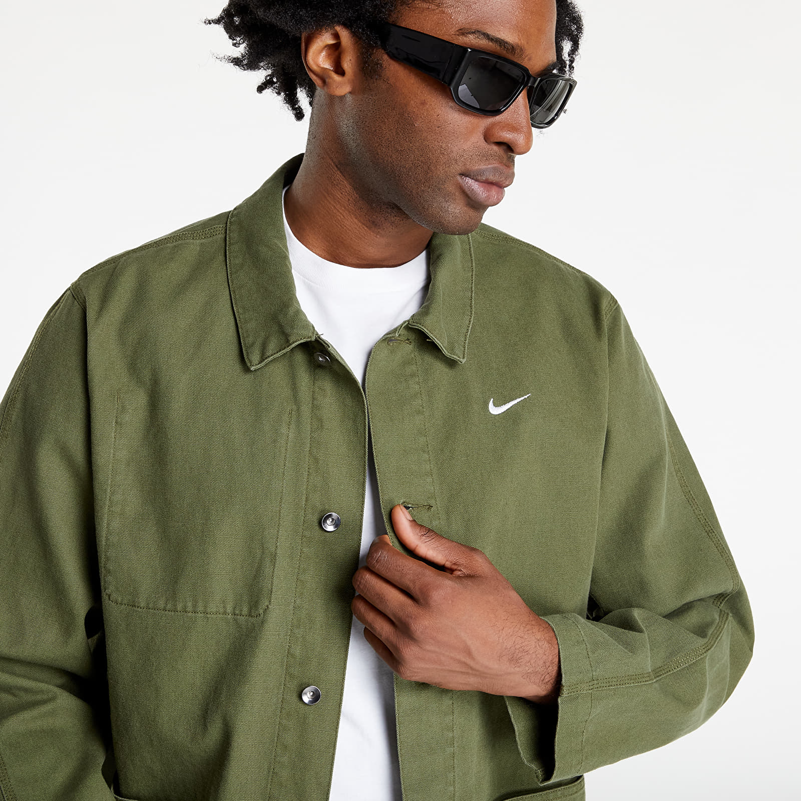 Jackets Nike Life Men s Unlined Chore Coat Rough Green White