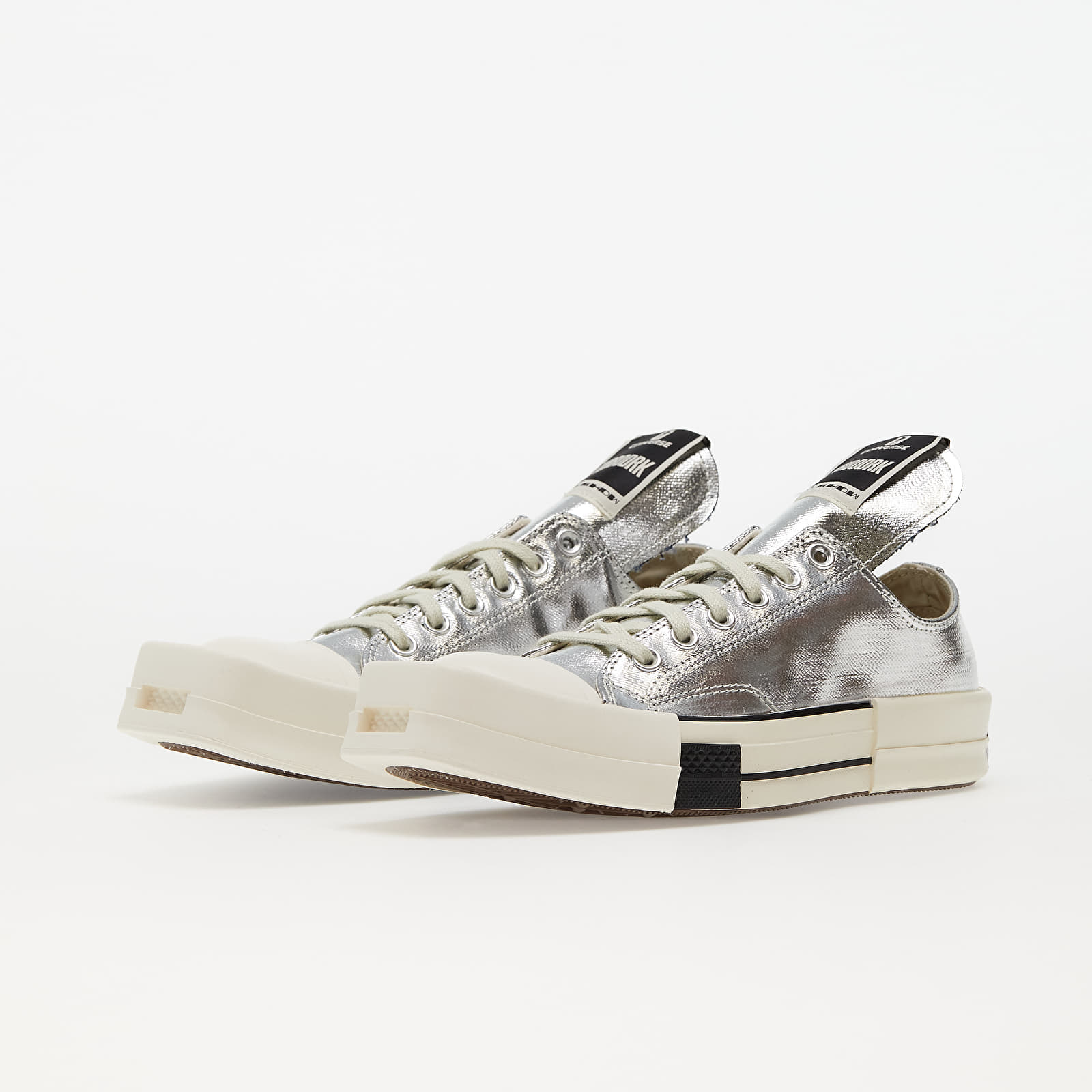 Men s shoes Converse x Rick Owens TURBODRK Silver Egret Black